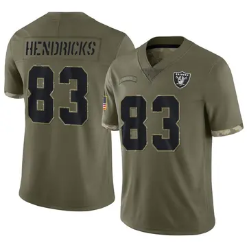 Olive Youth Ted Hendricks Las Vegas Raiders Limited 2022 Salute To Service Jersey